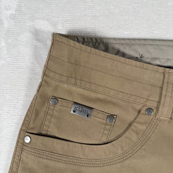 Kuhl Revolvr Hiking Pants Men Size 34x34 Vintage Patina Dye Snap Closure Beige - Picture 7 of 13
